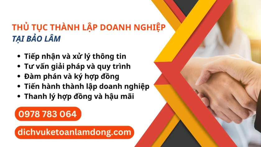 dịch vụ thành lập doanh nghiệp ở Bảo Lâm 